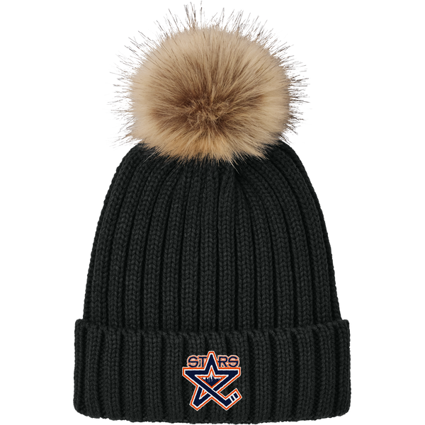NY Stars Faux Fur Pom Beanie